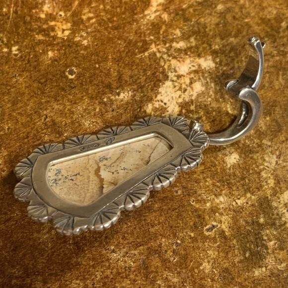 Carolyn Pollack Pendant Sterling Silver, Jasper and Smoky Quartz Southwestern - Picture 6 of 8